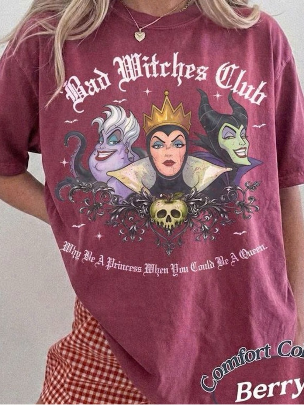 Bad Witches Club Graphic Tee - Berry Short Sleeve Top